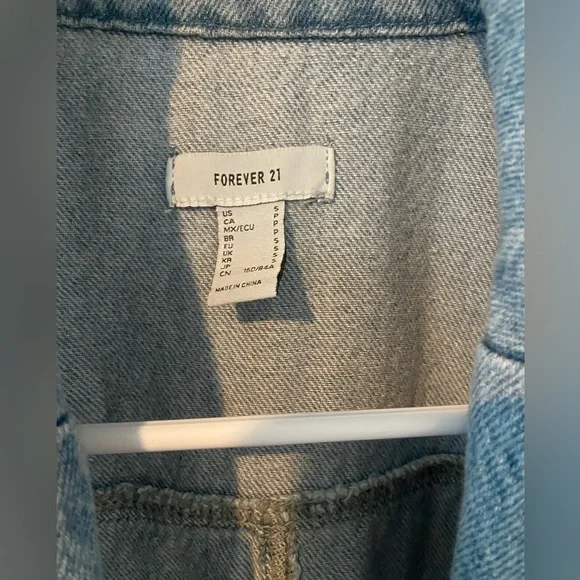 Denim Longline Jacket Forever 21 size Small - Picture 5 of 6